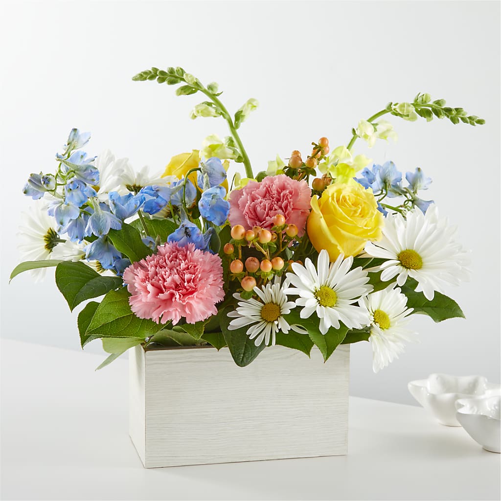 Sun Salutation Box Bouquet – JANIE'S COUNTRY GALLERY FLORIST, Bristol VA