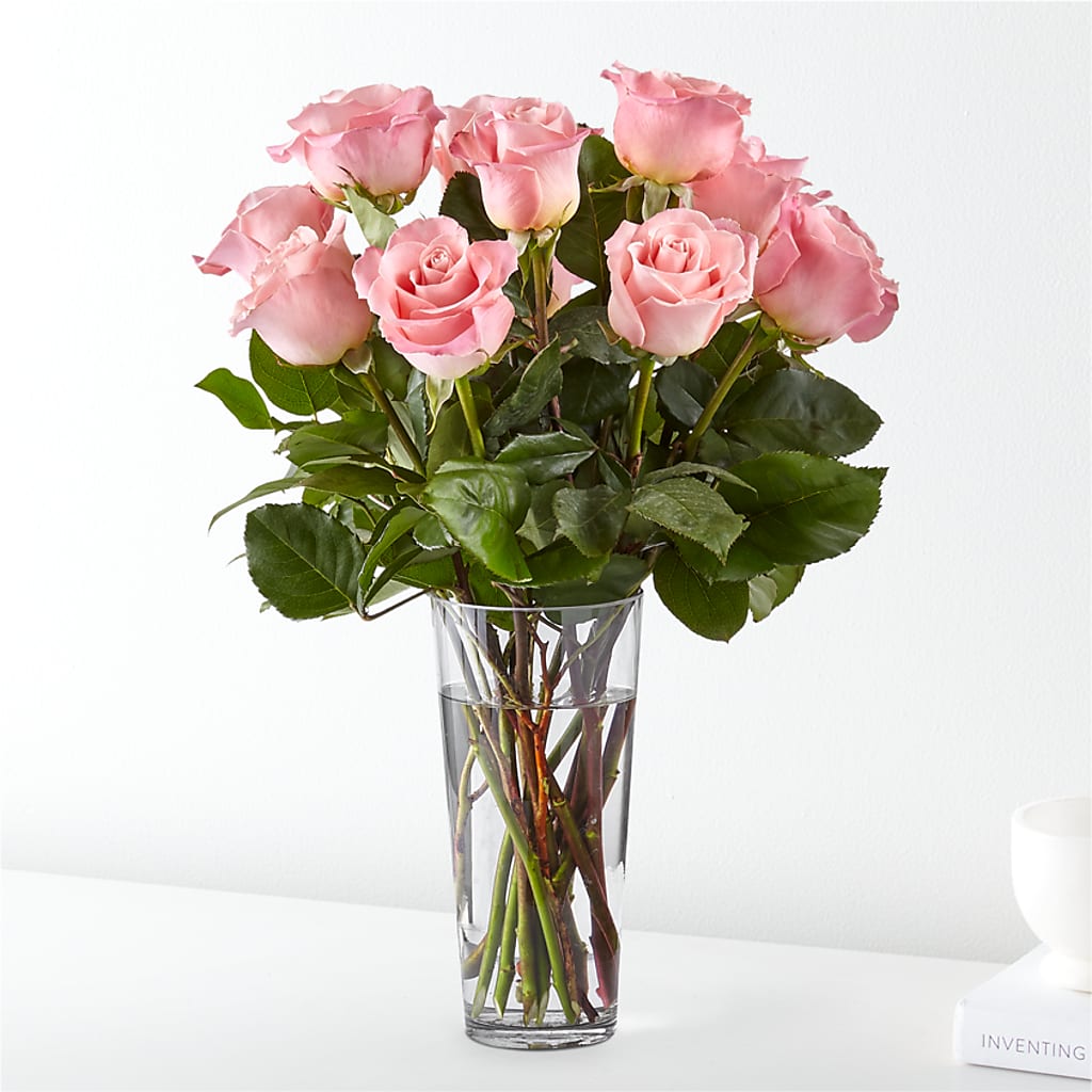 Long Stem Pink Rose Bouquet – JANIE'S COUNTRY GALLERY FLORIST, Bristol VA