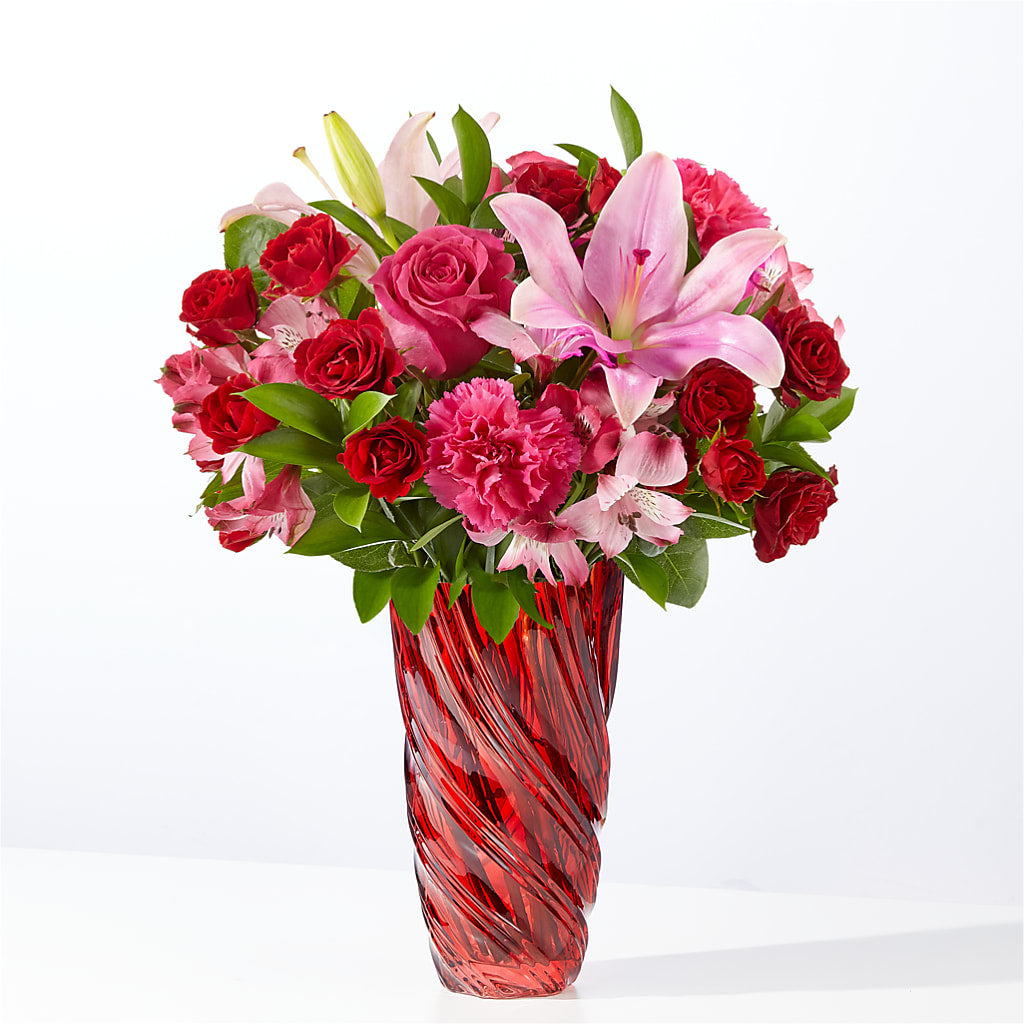 In Love Bouquet with Luxe Swirl Vase – JANIE'S COUNTRY GALLERY FLORIST, Bristol VA