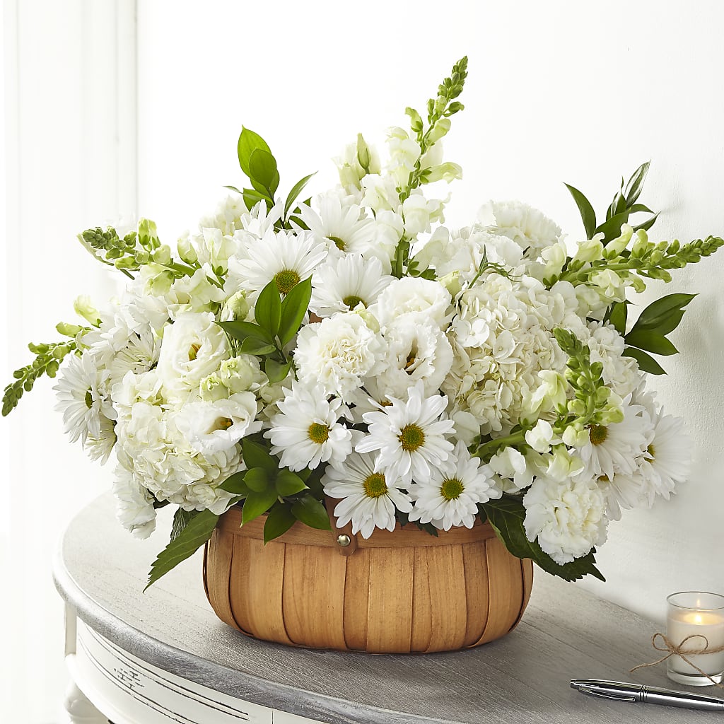 Pure Ivory Basket – JANIE'S COUNTRY GALLERY FLORIST, Bristol VA