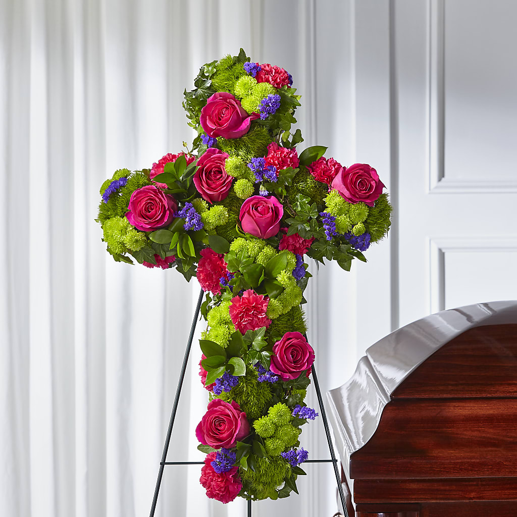 Tribute Rose Floral Cross – JANIE'S COUNTRY GALLERY FLORIST, Bristol VA