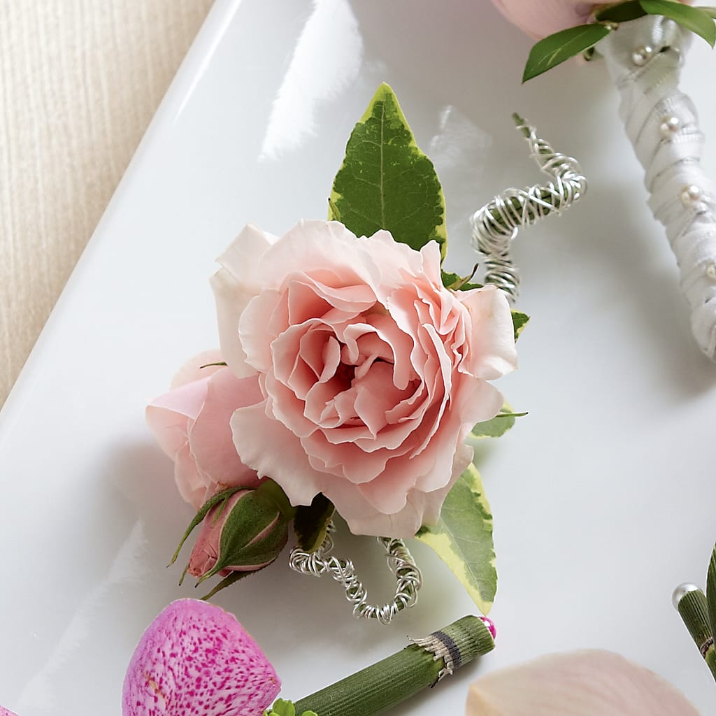 Pink Spray Rose Boutonniere – JANIE'S COUNTRY GALLERY FLORIST, Bristol VA