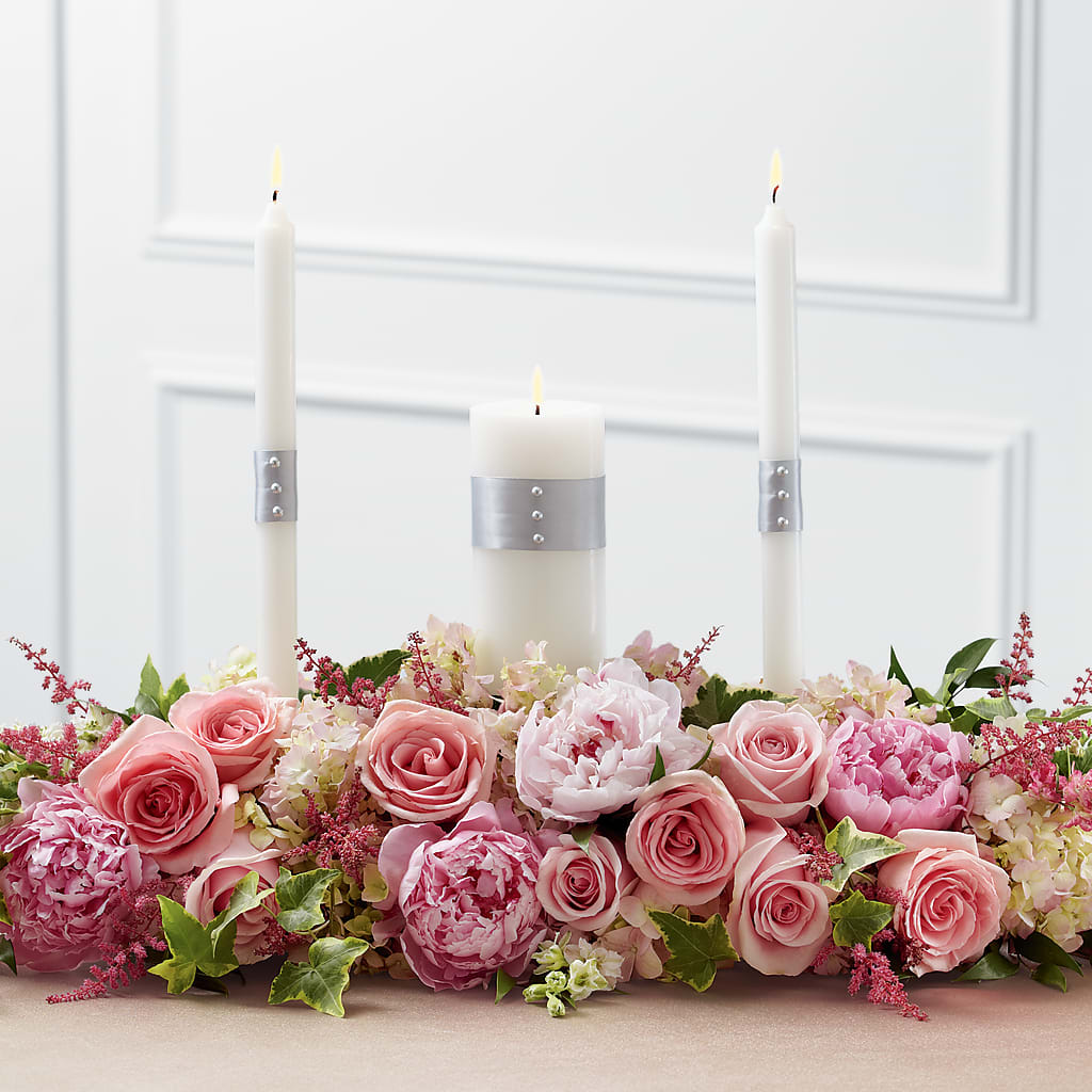 Worldwide Romance Unity Candle Arrangement – JANIE'S COUNTRY GALLERY FLORIST, Bristol VA