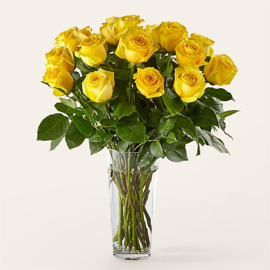 Long Stem Yellow Rose Bouquet – JANIE'S COUNTRY GALLERY FLORIST, Bristol VA