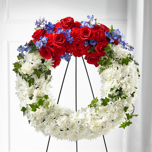 Patriotic Passion Wreath – JANIE'S COUNTRY GALLERY FLORIST, Bristol VA