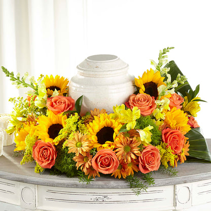 Faithful Sunflower Cremation Adornment – JANIE'S COUNTRY GALLERY FLORIST, Bristol VA