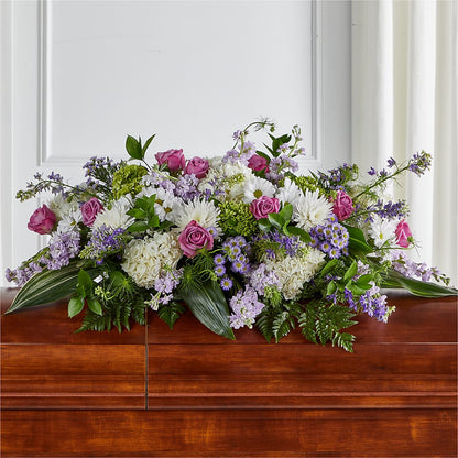Meadows of Serenity Casket Spray – JANIE'S COUNTRY GALLERY FLORIST, Bristol VA