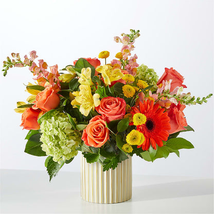 Autumn Sunshine Bouquet with Ivory Vase – JANIE'S COUNTRY GALLERY FLORIST, Bristol VA