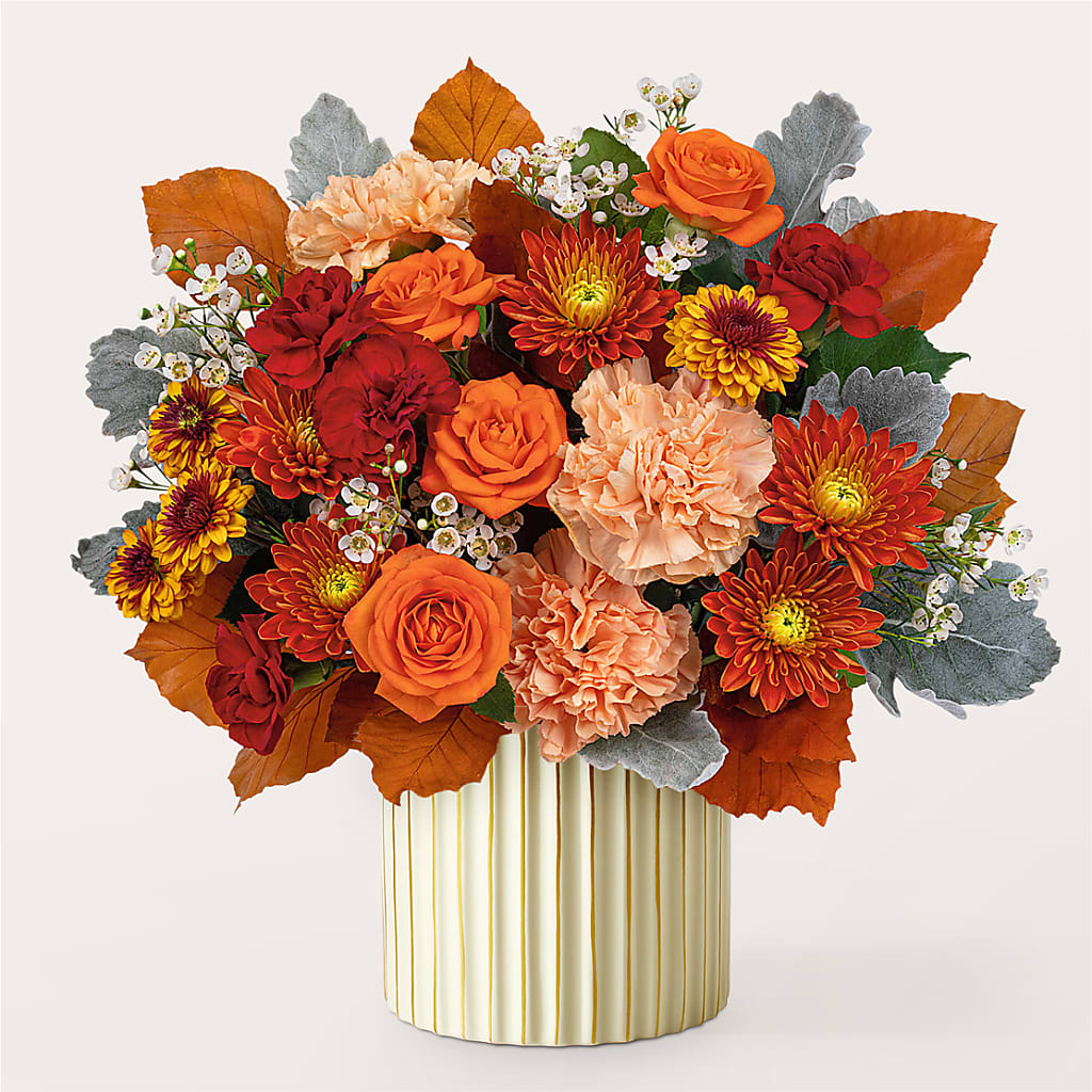 Merlot Bouquet with Ivory Vase – JANIE'S COUNTRY GALLERY FLORIST, Bristol VA